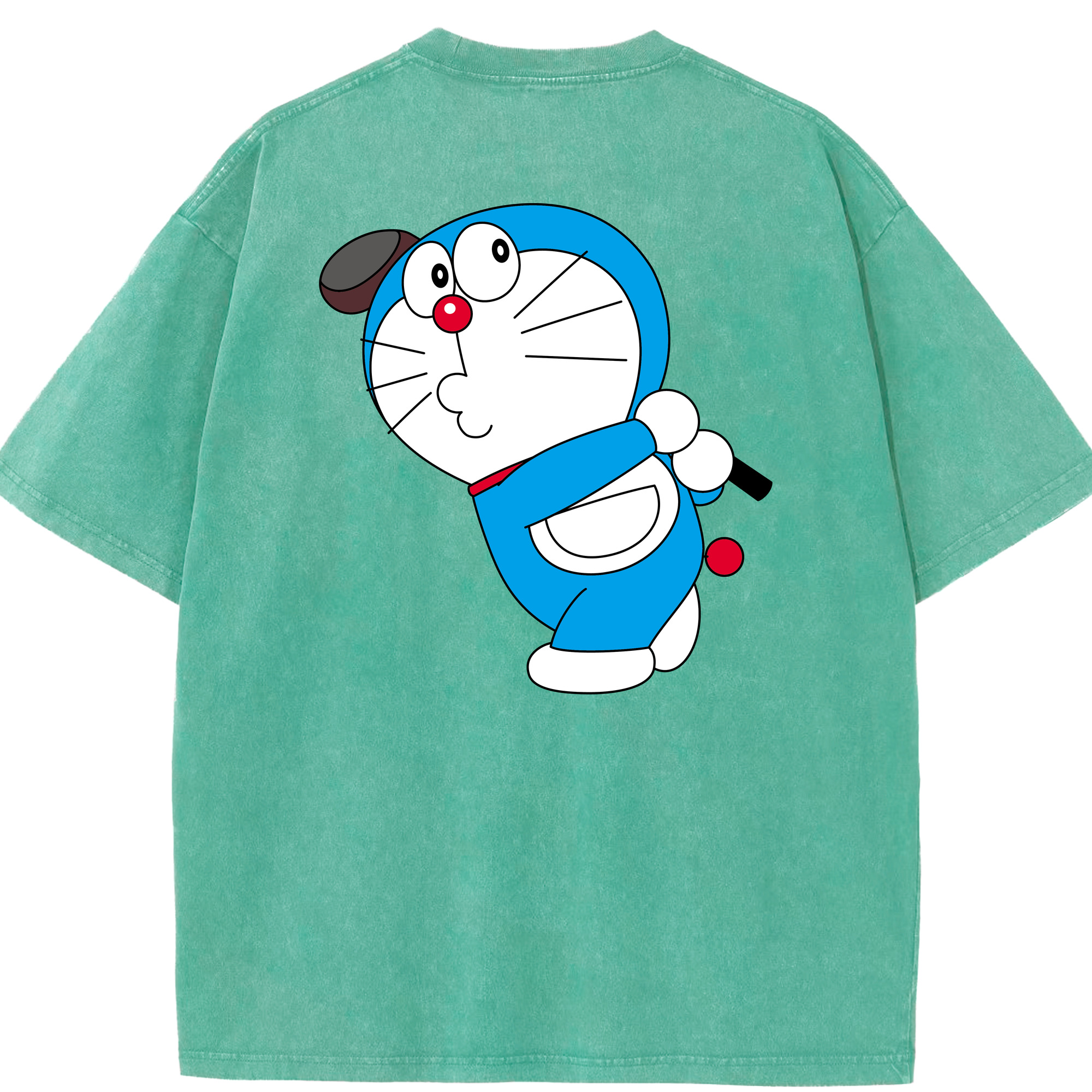 （画像用） ドラえもん Doraemon 綿100% ヴィンテージ風 半袖Tシャツ（背面プリント）